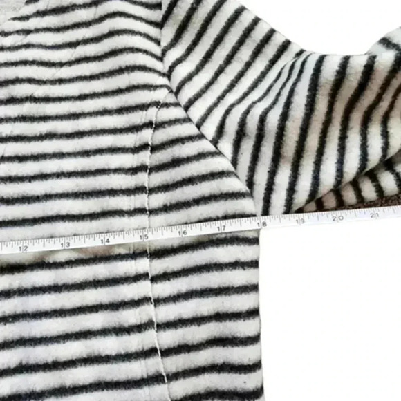 DOLAN by Anthropologie Moto Jacket  Brushed Fleece Grey White Stripe Women's Med - Picture 10 of 11
